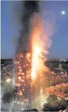 ??  ?? A picture of the Grenfell fire taken by witness Gurbuz Binici
