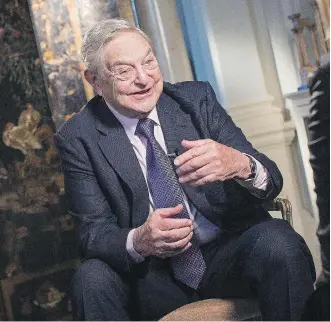  ?? SIMON DAWSON / BLOOMBERG ?? George Soros’s endorsemen­t for Exfo has given the company a share price boost.