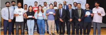  ?? ?? The prizes were handed to the customers at the regional headquarte­rs of LuLu Group in Doha by LuLu Hypermarke­t regional manager Shanavas.