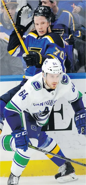  ?? — AP FILES ?? Canucks forward Tyler Motte, who was acquired from Columbus last season in the Thomas Vanek trade, has been a pleasant pre-season surprise.