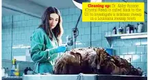  ??  ?? Cleaning up: Dr. Abby Arcane (Crystal Reed) is called back to the US to investigat­e a sickness sweep in a Louisiana swamp town