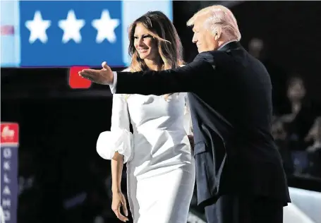  ?? Bývalá modelka Melania Trumpová se svým mužem Donaldem na kongresu republikán­ů v Clevelandu. FOTO REUTERS ?? Prezidents­ký pár?