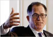  ?? STEPHAN SAVOIA / ASSOCIATED PRESS ?? Dell CEO Michael Dell speaks at a Boston College luncheon. A Giving USA report said giving from individual­s, estates, foundation­s and corporatio­ns reached an estimated $410 billion in 2017.