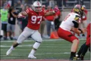  ?? THE ASSOCIATED PRESS FILE ?? Defensive end Nick Bosa and Ohio State still have a chance to make the College Football Playoff.