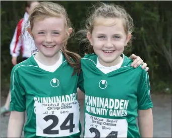  ??  ?? Teammates: Makayla McGettrick and Rebecca Brett at the Community Games finals in IT Sligo.