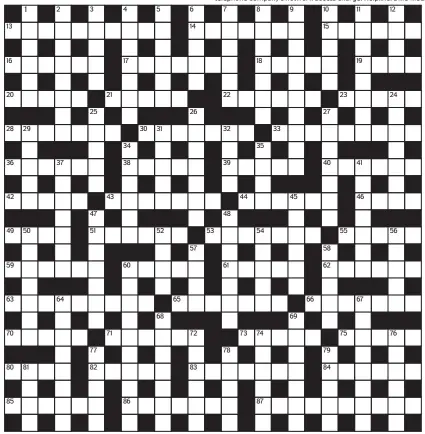  ??  ?? CHOOSE CRYPTIC OR QUICK, THE ANSWERS ARE EXACTLY THE SAME. FOR TODAY’S SOLUTIONS, CALL NOW
0901 235 0150. OTHERWISE SOLUTIONS WILL APPEAR IN MONDAY’S PAPER. Calls cost 65p per minute plus your telephone company’s network access charge. Helpline: DMG...