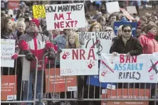  ?? HERALD PHOTO BY RYAN MCBRIDE ?? PROTEST: Thousands joined the ‘March for Our Lives’ on Boston Common Saturday.