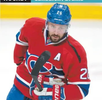  ?? PHOTO D’ARCHIVES, PIERRE-PAUL POULIN ?? Josh Gorges a disputé 464 matchs de saison régulière et 57 rencontres éliminatoi­res dans l’uniforme du Canadien, de 2007 à 2014.