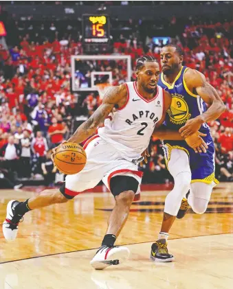  ?? TERADA/USA TODAY SPORTS ?? Forward Kawhi Leonard, seen last season with the Toronto Raptors, was given the equivalent of a quarter of the season off to rest, then turned into a world-destroying force in the postseason.