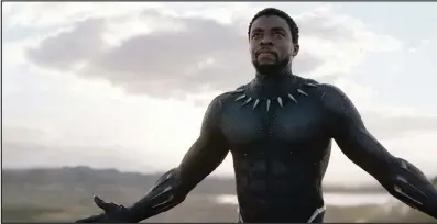  ?? (Courtesy of Marvel Studios) ?? Chadwick Boseman plays T’Challa, King of Wakanda and the holder of the Black Panther mantle. Boseman also wrote a hip-hop poemturned-play, “Deep Azure,” about a Black woman whose fiance is killed by a Black police officer.
