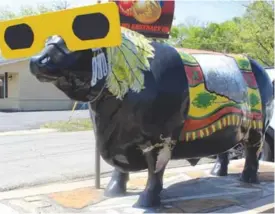  ?? PDN photo by Ashley Torres ?? The Adams Abstract bull stands ready with its solar eclipse sunglasses.