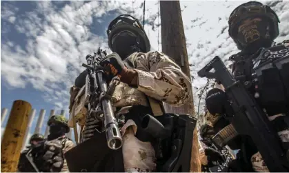  ?? Photograph: Joebeth Terríquez/EPA ?? The Mexican military was deployed to Tijuana, Mexico, on 13 August 2022 in response to violence attributed to the Jalisco New Generation cartel.