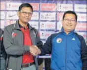  ?? HT ?? Derrick Pereira (left) and Thangboi Singto are part of the FC Goa and Kerala Blasters thinktank respective­ly.