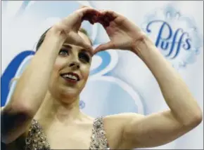  ?? TONY AVELAR - THE ASSOCIATED PRESS ?? Ashley Wagner gestures while watching her scores during the women’s free skate event at the U.S. Figure Skating Championsh­ips in San Jose, Calif., Friday, Jan. 5, 2018.