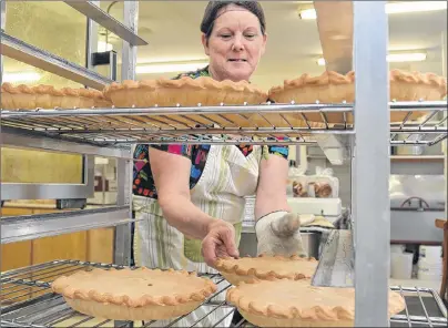  ?? COLIN MACLEAN/JOURNAL PIONEER ?? Claudette Arsenault is serious about her meat pies. The baker at La Galette Blanche in Abram-Village was hoping this year to beat her personal record of 2,514 pies made during the holidays.