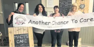  ??  ?? Liz Davenport, divisional manager for children in care, children and families, Angela Woolfall, vice chair, Another Chance To Care and foster carer, Sharon Canavan-Daly, foster carer and Christine Pugh, chair, Another Chance To Care and a foster carer