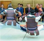  ?? GETTY IMAGES ?? Russian President Vladimir Putin and Japanese Prime Minister Shinzo Abe watch a judo bout yesterday, during Putin’s visit to Japan.