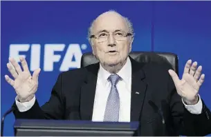  ?? FABRICE COFFRINI/AFP/Gett
y Images ?? FIFA president Sepp Blatter cancelled a new conference Friday.