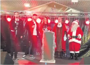  ?? On stage at the Christmas Lights switch-on at Skelmersda­le Concourse ??