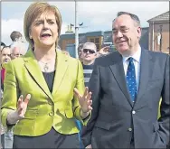  ??  ?? Nicola Sturgeon and Alex Salmond in 2015 and, above, we reveal his concerns over Peter Murrell’s evidence