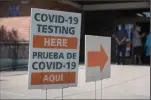  ??  ?? Residents wait to be tested at the COVID-19 testing site at the Lodi Public Library on Oct. 16.