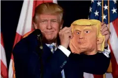  ??  ?? Richard Van Steenberg (left) has suggested that former President Trump (right) is an incredibly ancient alien being that can shed its mortal form and shapeshift into something else.