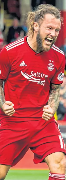  ?? Picture: SNS. ?? Former St Johnstone striker Stevie May has found the net just once this season for Aberdeen.