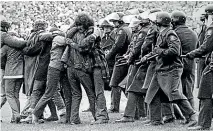  ?? STUFF ARCHIVES ?? Police clashed with protesters in 1981 at Lancaster Park in Christchur­ch when Jefferd and the All Blacks played the touring Springboks.