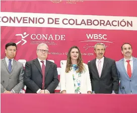  ??  ?? La titular de Conade presentó los tres proyectos de desarrollo deportivo.