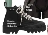  ??  ?? Sepatu, PROENZA SCHOULER
Celana, THE ATTICO