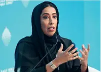  ??  ?? Mona Al Marri addresses the session on Achieving Gender Balance: From Policies to Impact at World Government Summit.