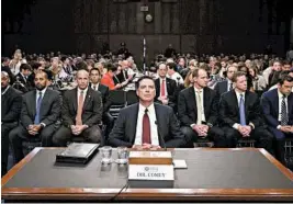  ?? CHIP SOMODEVILL­A/GETTY ?? Fired FBI director James Comey told the Senate panel that President Donald Trump’s claims that the FBI was poorly led and in disarray are “lies, plain and simple.”