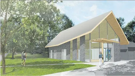  ??  ?? An artist’s rendering shows the new Senneville town hall. Council has authorized spending up to $2.5 million for the town hall constructi­on and municipal garage renovation project. The existing building is to be torn down.