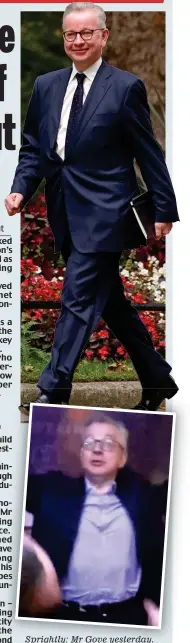  ?? ?? Sprightly: Mr Gove yesterday. Inset, dancing in Aberdeen