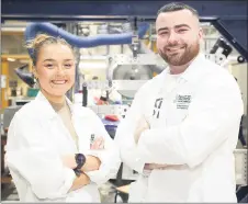  ?? ?? Mary O’Donnell, from Fermoy, with Michael Veale, from Skibbereen, who are both completing a Masters of Aeronautic­al Engineerin­g programme in the School of Engineerin­g. Mary received the prestigiou­s Fiachra Treacy ORIX Aviation award at a ceremony held recently at UL.