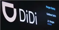  ?? (Brendan McDermid/Reuters) ?? THE LOGO FOR Chinese ride-hailing company Didi Global Inc. is pictured during its IPO on the NYSE last week.