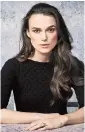  ??  ?? Keira Knightley says she used to be comfortabl­e in nude scenes