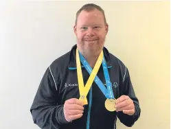  ??  ?? Graeme Millar, from Arbroath, won an individual boccia gold medal at the Special Olympics.