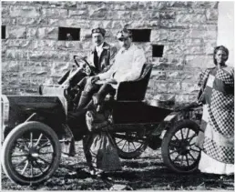  ??  ?? LOCAL PIONEER: George Chapart at the wheel of the 1907 Model N Ford, which he demonstrat­ed to farmers.