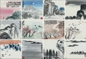  ?? PHOTOS PROVIDED TO ?? The Powerlong Museum to be opened on Nov 18 in Shanghai shows artworks collected by Xu Jiankang (pictured left) including Huang Zhou’s ink painting Grassland (top) and Qi Baishi’s album of paintings Landscapes.