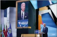  ?? EVAN VUCCI — THE ASSOCIATED PRESS ?? President Joe Biden speaks during the opening plenary session of the Summit of the Americas on Thursday in Los Angeles.