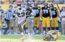  ?? ANDRES LEIVA/TNS ?? Florida Gators defensive back Chauncey Gardner was named MVP after the team defeated the Hawkeyes in the Outback Bowl.