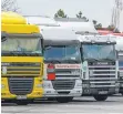  ?? FOTO: DPA ?? Lastwagen auf einem Autobahnra­stplatz: Nach einer Kartellstr­afe wegen Absprachen von Lkw-Hersteller­n wollen Kunden nun Schadeners­atz.