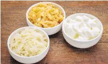  ?? GETTY IMAGES ?? Sauerkraut, kimchi and yogurt are popular probiotic fermented foods, but do they help promote oral health?