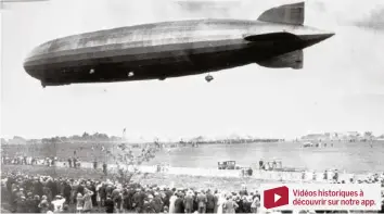  ?? –CIG ?? Le Zeppelin impression­ne les Genevois dans le ciel de Cointrin, le 11 septembre 1930.