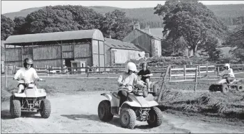  ?? B38twe05 ?? David MacClellan­d, who recently received planning permission for a multi activity visitor centre and craft village at Balmichael farm, has now also introduced quad bike riding at the farmstead.