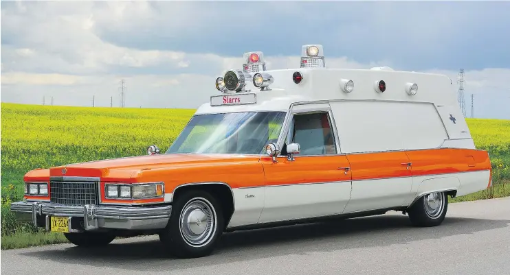  ?? — TIM PRIEUR/DRIVING.CA ?? This 1976 Superior 54 XL Cadillac is among the last ambulances to survive, as emergency services began to embrace, roomier, better-equipped vehicles.