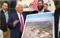  ?? (Kikar Hashabbat) ?? US AMBASSADOR to Israel David Friedman receives a photo on Tuesday depicting the Temple on Temple Mount.