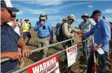  ??  ?? APA group gaining access to the property Nardoo, ignoring trespass and biosecurit­y signage.