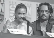  ?? RICHARD SHOTWELL, INVISION/ AP ?? Westworld’s Thandie Newton, discusses the HBO drama’s complicate­d story lines at Comic- Con Internatio­nal on Saturday.